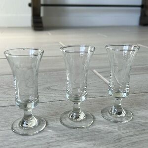 Set of 3 Vintage Sherry Glasses, 3 Small Table Glasses